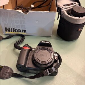 Nikon DSLR Camera Body in Black with Red Accent